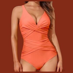 Size Medium‎ Smismivo Swimsuit One Piece Tummy Control Retro Ruched Push Up